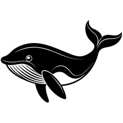 Whale mascot,Whale silhouette,vector,icon,svg,characters,Holiday t shirt,black fish drawn trendy logo Vector illustration,fish on a white background,eps,png