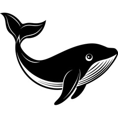 Whale mascot,Whale silhouette,vector,icon,svg,characters,Holiday t shirt,black fish drawn trendy logo Vector illustration,fish on a white background,eps,png