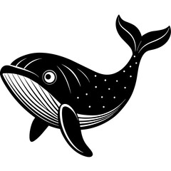 Whale mascot,Whale silhouette,vector,icon,svg,characters,Holiday t shirt,black fish drawn trendy logo Vector illustration,fish on a white background,eps,png