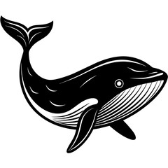 Whale mascot,Whale silhouette,vector,icon,svg,characters,Holiday t shirt,black fish drawn trendy logo Vector illustration,fish on a white background,eps,png