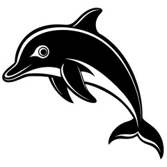 dolphin isolated on white background mascot,dolphin silhouette,vector,icon,svg,characters,Holiday t shirt,black fish drawn trendy logo Vector illustration,fish on a white background,eps,png