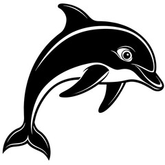 dolphin isolated on white background mascot,dolphin silhouette,vector,icon,svg,characters,Holiday t shirt,black fish drawn trendy logo Vector illustration,fish on a white background,eps,png