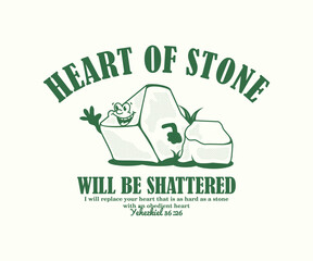cartoon character of stone Graphic Design for T shirt Street Wear and Urban Style	