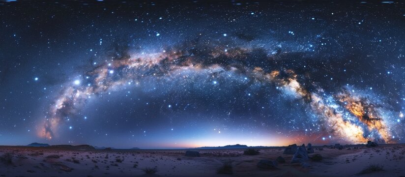 A mesmerizing view of the night sky filled with countless stars and the beautiful Milky Way galaxy shining brightly