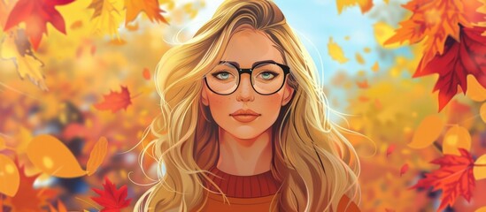 Woman wearing glasses and a cozy sweater standing in front of a tall tree