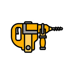 Rotary Hammer icon. fill color icon