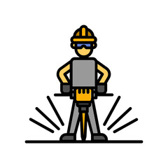 people using Jackhammer. fill color icon