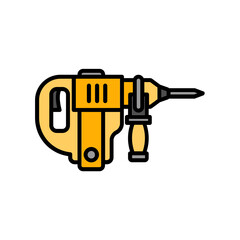 Demolition Hammer icon. fill color icon