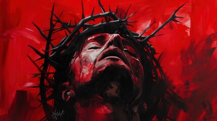 Suffering and Redemption Intense Contemporary Art Painting