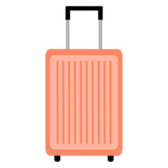 Orange Travel Suitcase Isolated on White