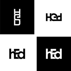 hed typography letter monogram logo design set
