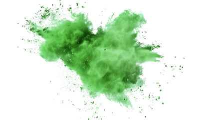 Colorful green powder explosion. Generative AI