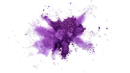 Colorful purple powder explosion. Generative AI