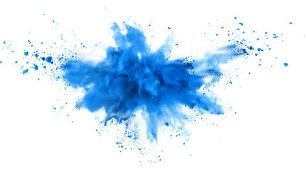Colorful blue powder explosion. Generative AI