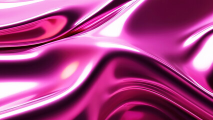 Obraz premium Liquid pink color abstract background metallic aluminum foil 