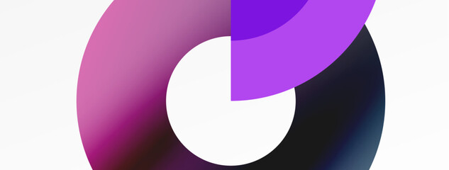 Vibrant purple and pink circle art with white center on white background