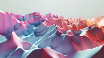 Transform abstract shapes into surreal landscapes using digital rendering techniques, featuring unexpected camera angles for a mind-bending visual experience