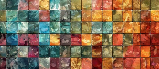 Vibrant and diverse, a mosaic wall full of different colors creates a visually striking and lively background