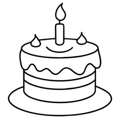 birthday cake with candles vector, illustration