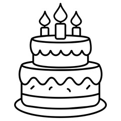 birthday cake with candles vector, illustration