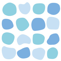 シェイプ　青　水色　シンプル　セット　抽象的な形　丸