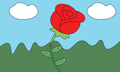 Rose drawing in illustration vector image