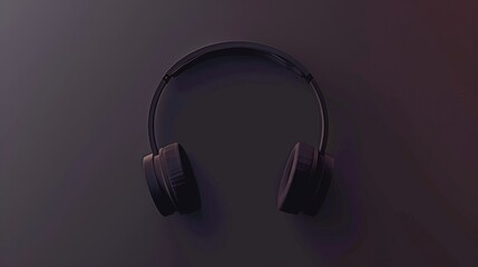 Fototapeta na wymiar A minimalist representation of a headphones on a solid background