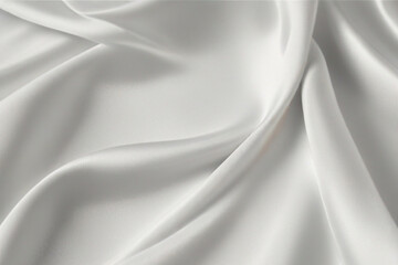 luxury cloth with drapery and wavy folds of ivory color creased smooth silk satin material texture. - obrazy, fototapety, plakaty