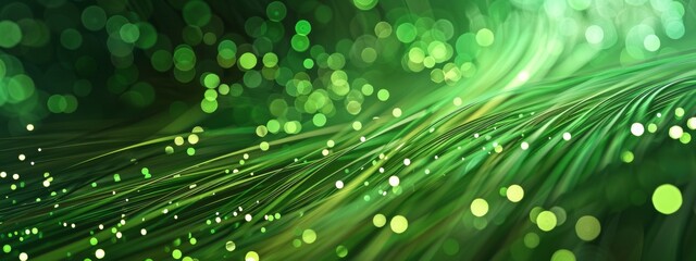 technology green and fiber optic background