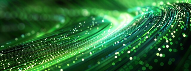 technology green and fiber optic background