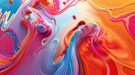 A colorful 3D rendering of the Experiment with bold colors and lines to create an abstract masterpiece