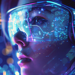 A closeup of the face and glasses of an engineer