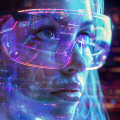 A closeup of the face and glasses of an engineer