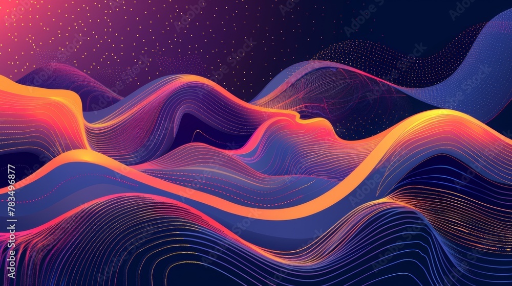Poster wave lines and dynamic geometric design