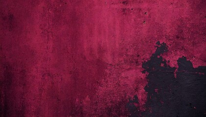 weathered black-red rough surface on a toned old concrete wall, featuring vibrant magenta hues  background wallpaper texture