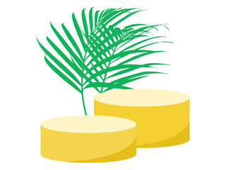 Empty Podium Frame Stage coconut leaf Background