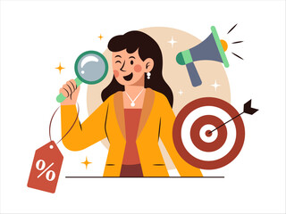 Business Marketing Target Analysis Illustration. Business and marketing concept illustration.
