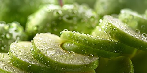 Peeling fresh apples, close shot, curling peel, bright light, crisp green apple detail 