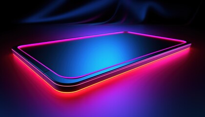 Mobile with neon light, 3d Background, Modern abstract background with colorful
