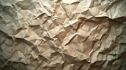 Sharp crumpled paper texture with contrasting folds and shadows. Abstract background concept Generative AI