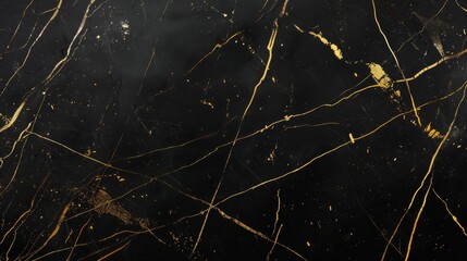 Luxurious Black Marble Texture with Gold Streaks