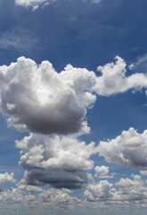 Fototapeta premium Abstract background of beautiful white clouds with blue sky in Brazil