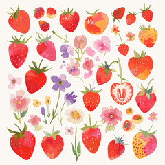 seamless pattern with strawberry