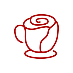 rosecoffee outline style vector logo