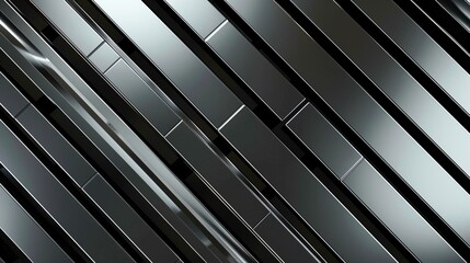 Thick, straight lines in metallic silver against a black background, Futuristic , Cyberpunk
