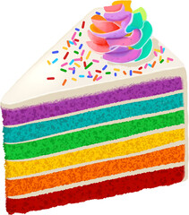 Food Illustration Clipart Rainbow Slice Cake Transparent Background
