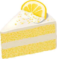 Food Illustration Clipart Lemon Slice Cake Transparent Background