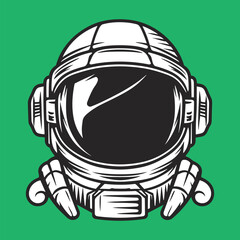 retro astronaut head character design