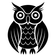 owl silhouette vector art illustration