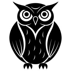 owl silhouette vector art illustration